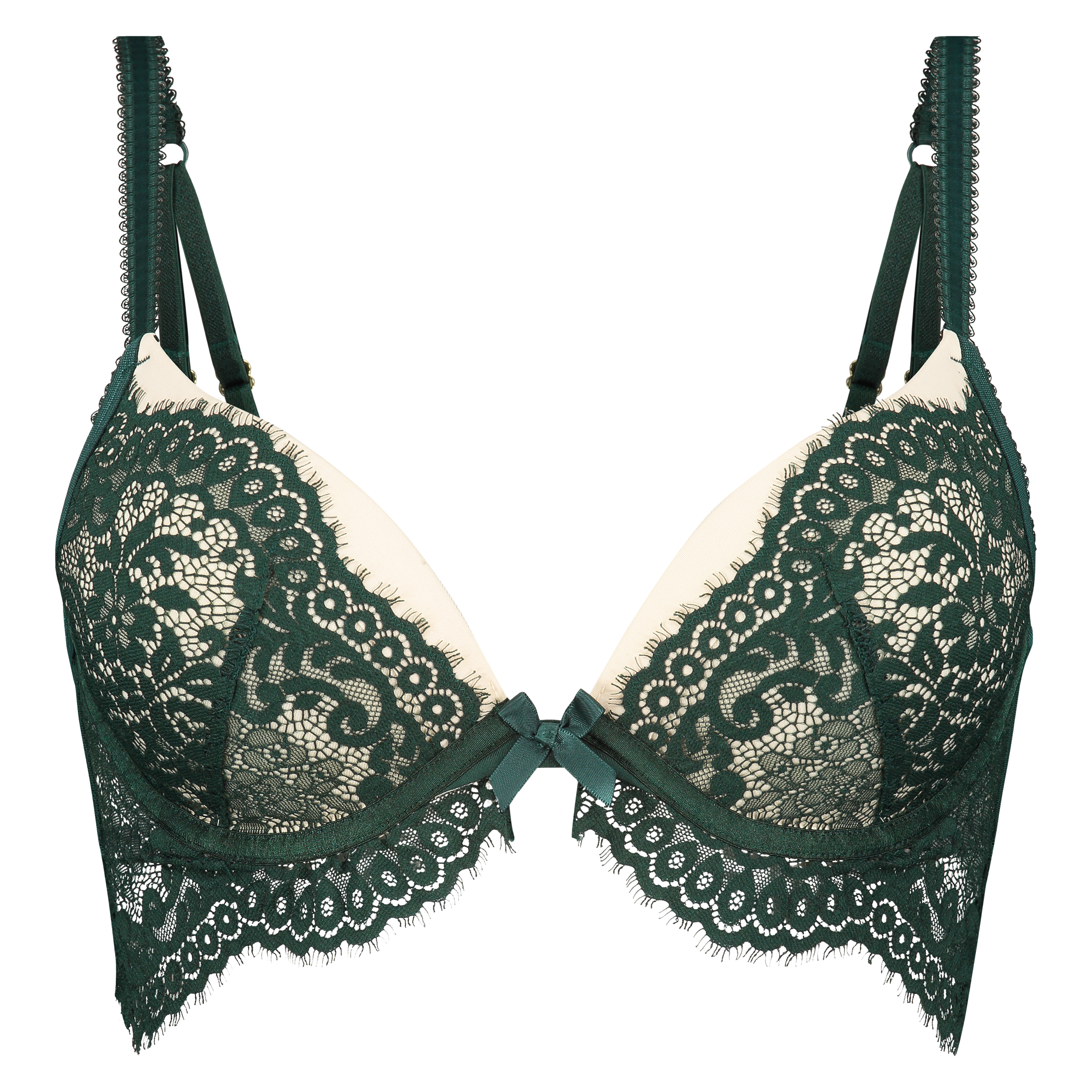 Ingrid padded push-up underwired bra, Zielony, main