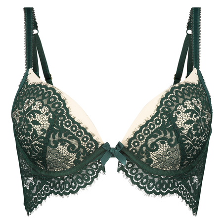 Ingrid padded push-up underwired bra, Zielony