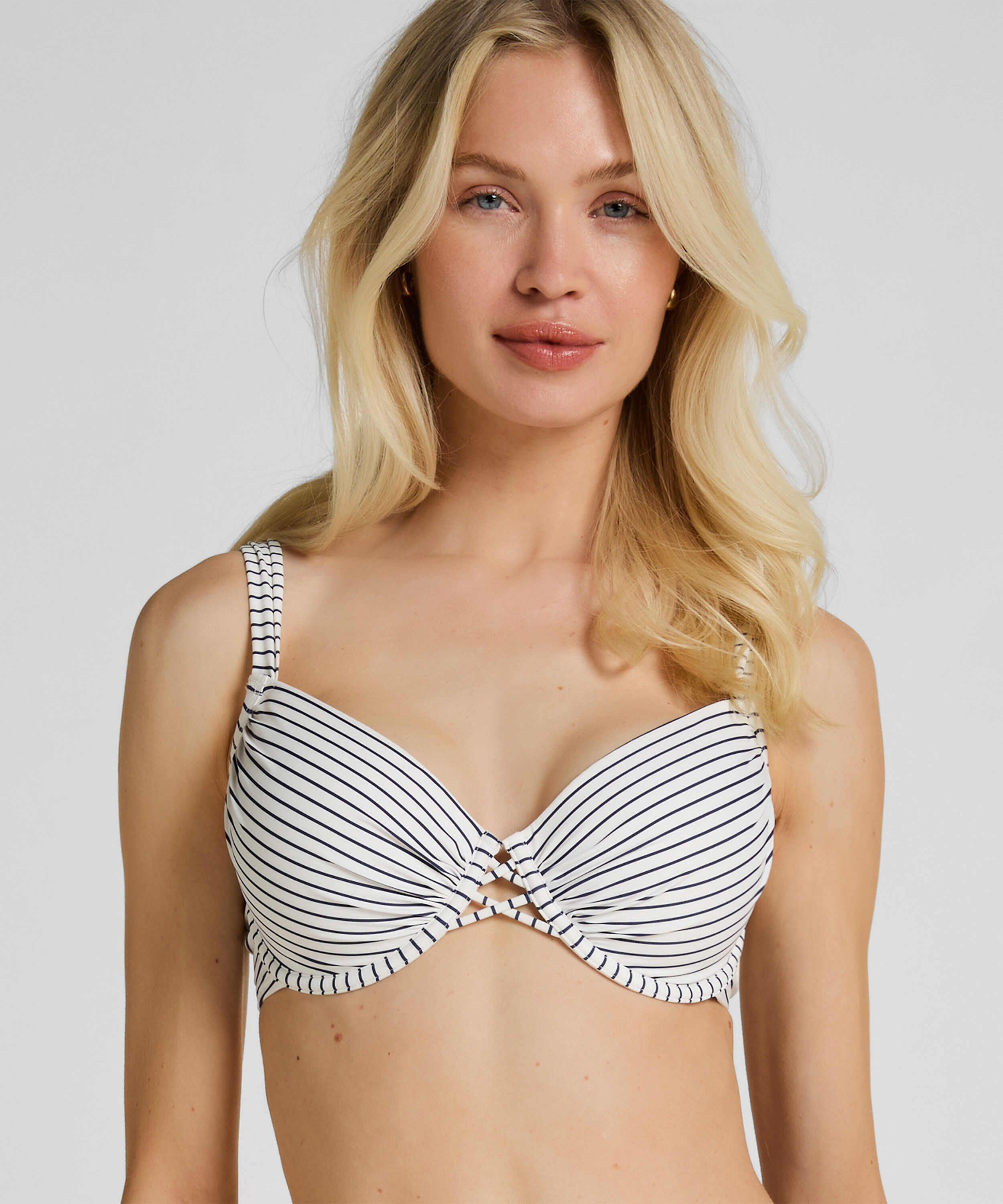 Figi Bikini Highleg Stripes, Biały