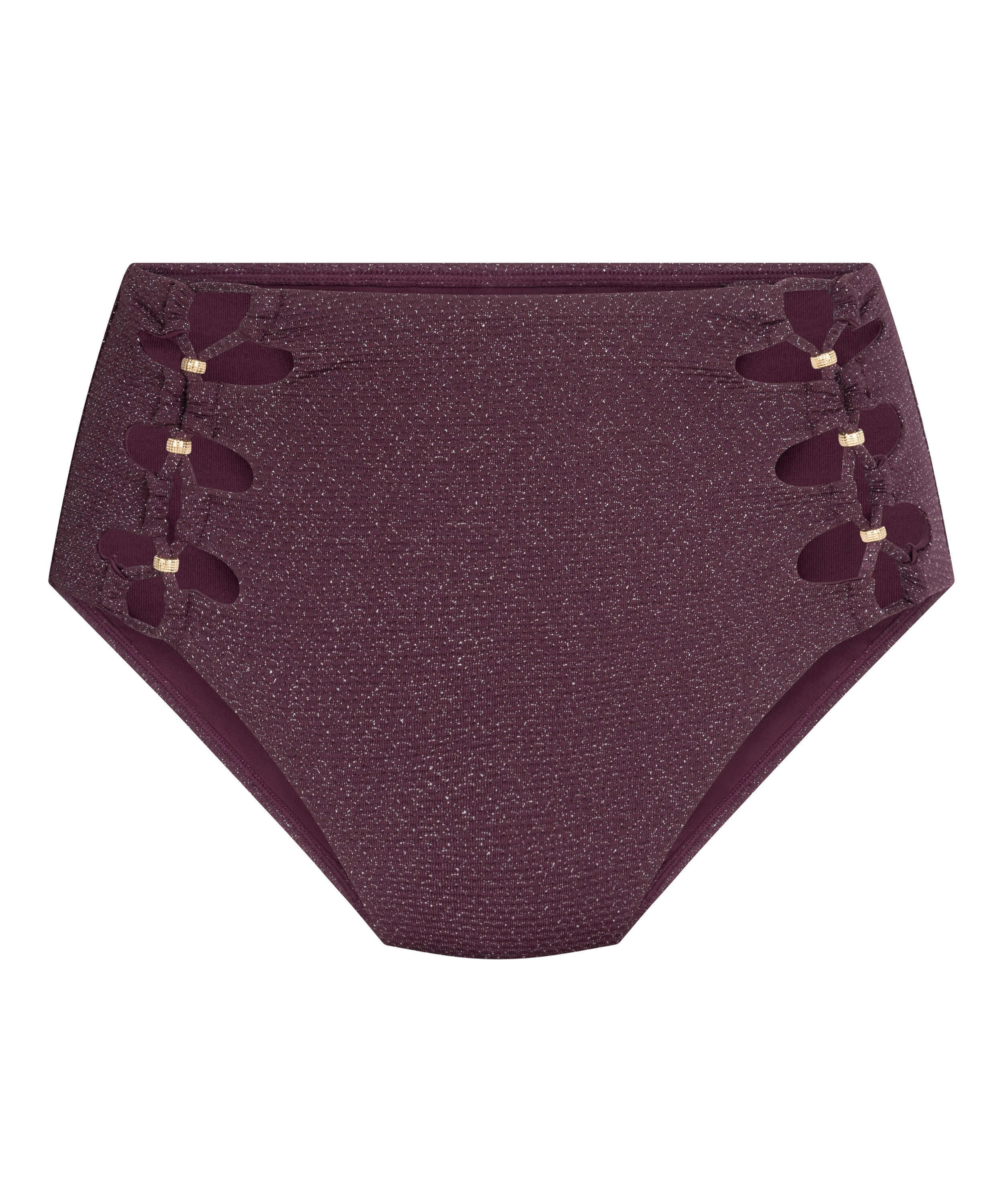 Majtki Bikini Panama z Wysokim Stanem, Fioletowy