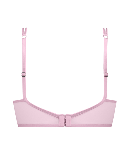 Usztywniany biustonosz push-up z fiszbinami longline Lidia, R&oacute;żowy