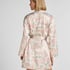 Satynowe Kimono w Kwiatowy Wz&oacute;r, Biały
