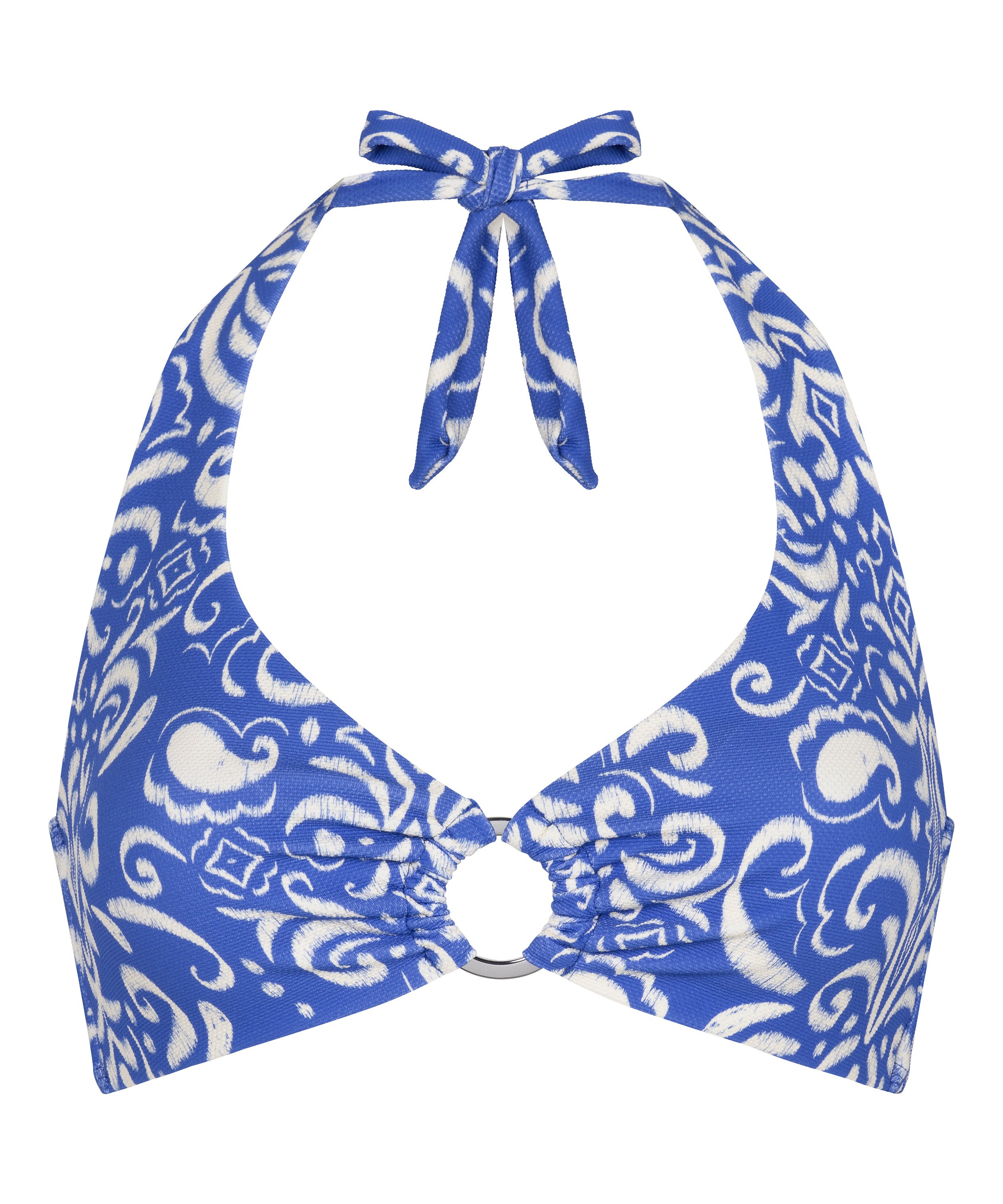 Kr&oacute;tki top z dekoltem halter Cancun, Niebieski, main