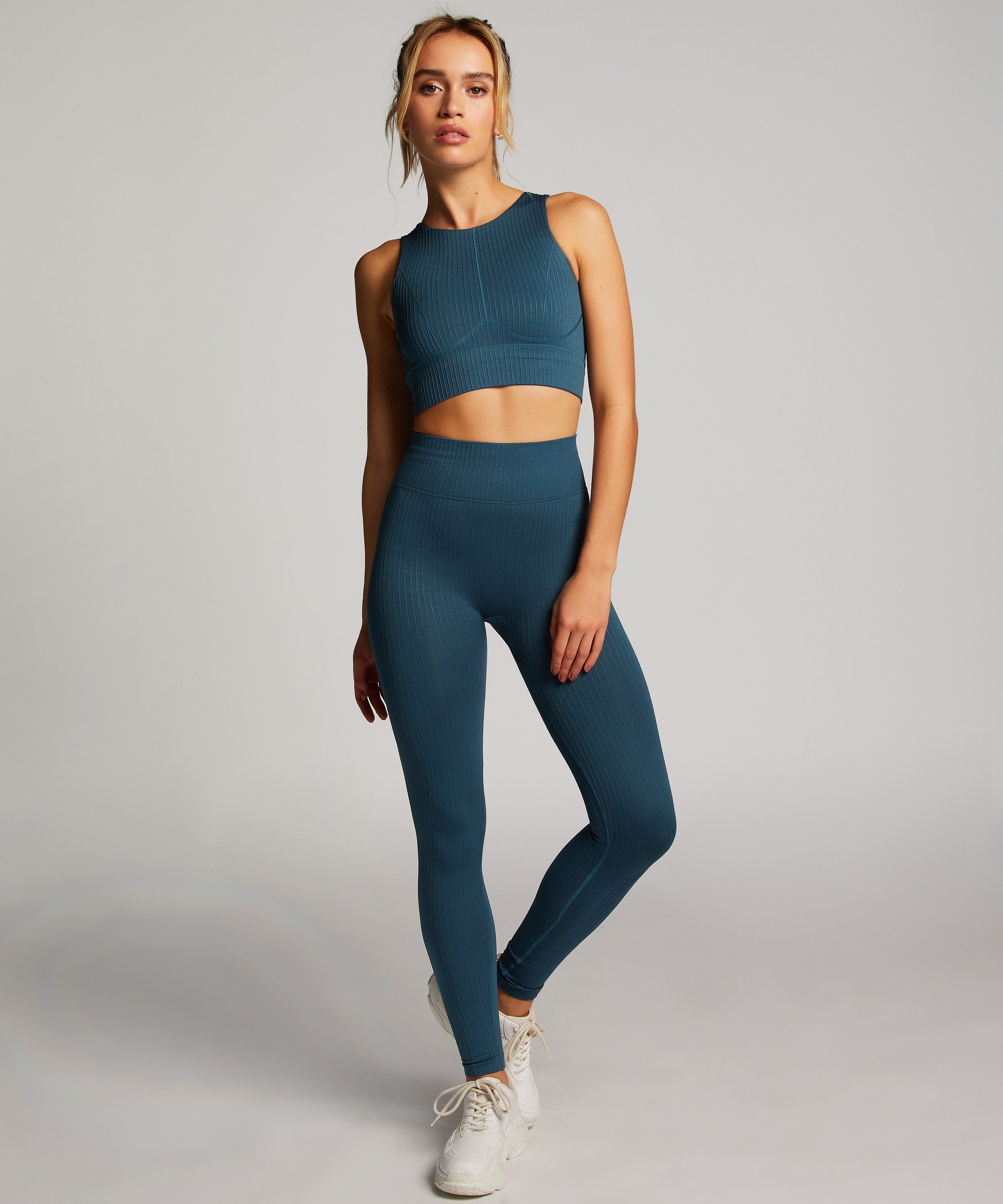 Biustonosz sportowy bezszwowy HKMX Zebra, Zielony, main