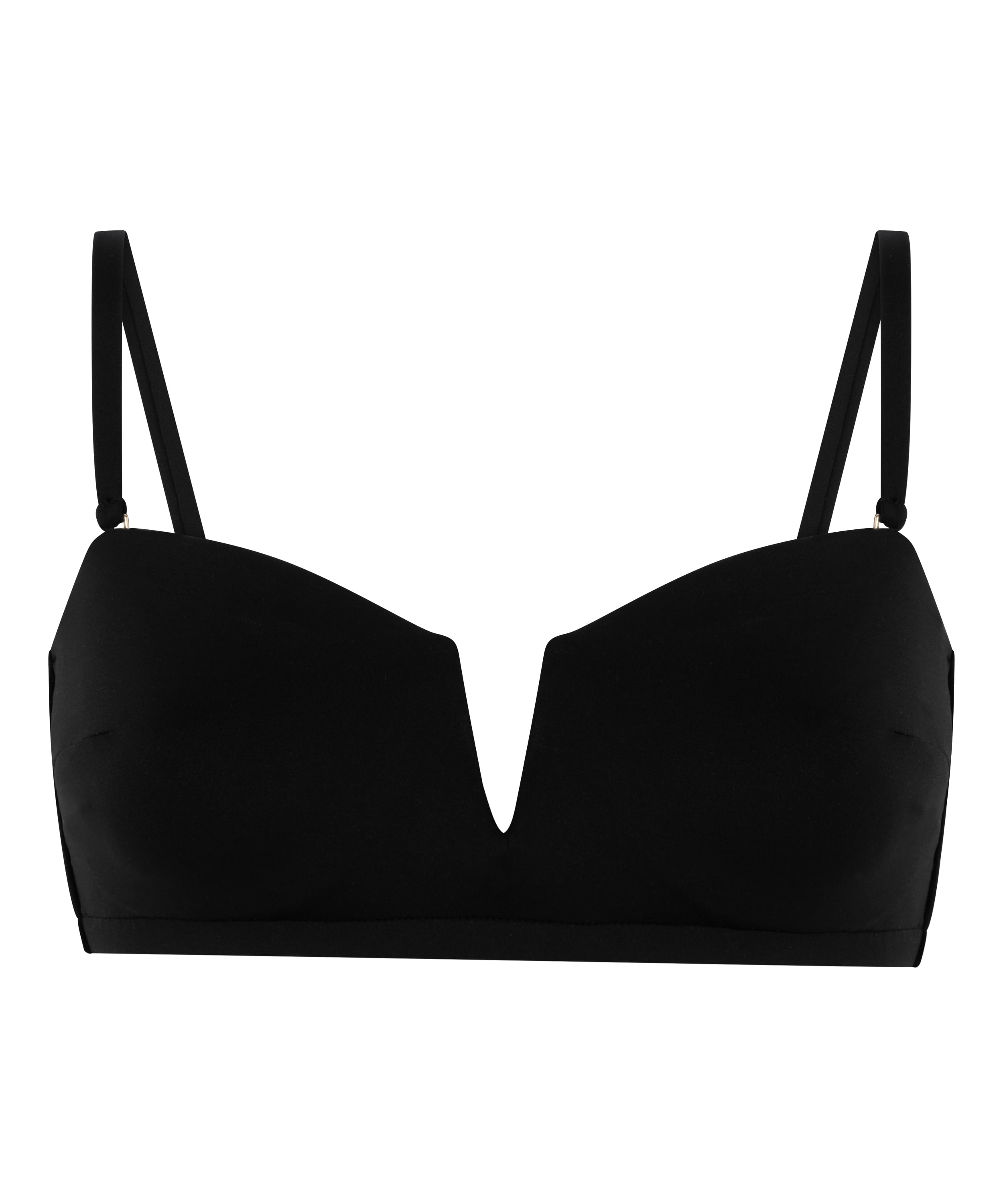 Neoprenowy top od bikini Bandeau, Czarny, main