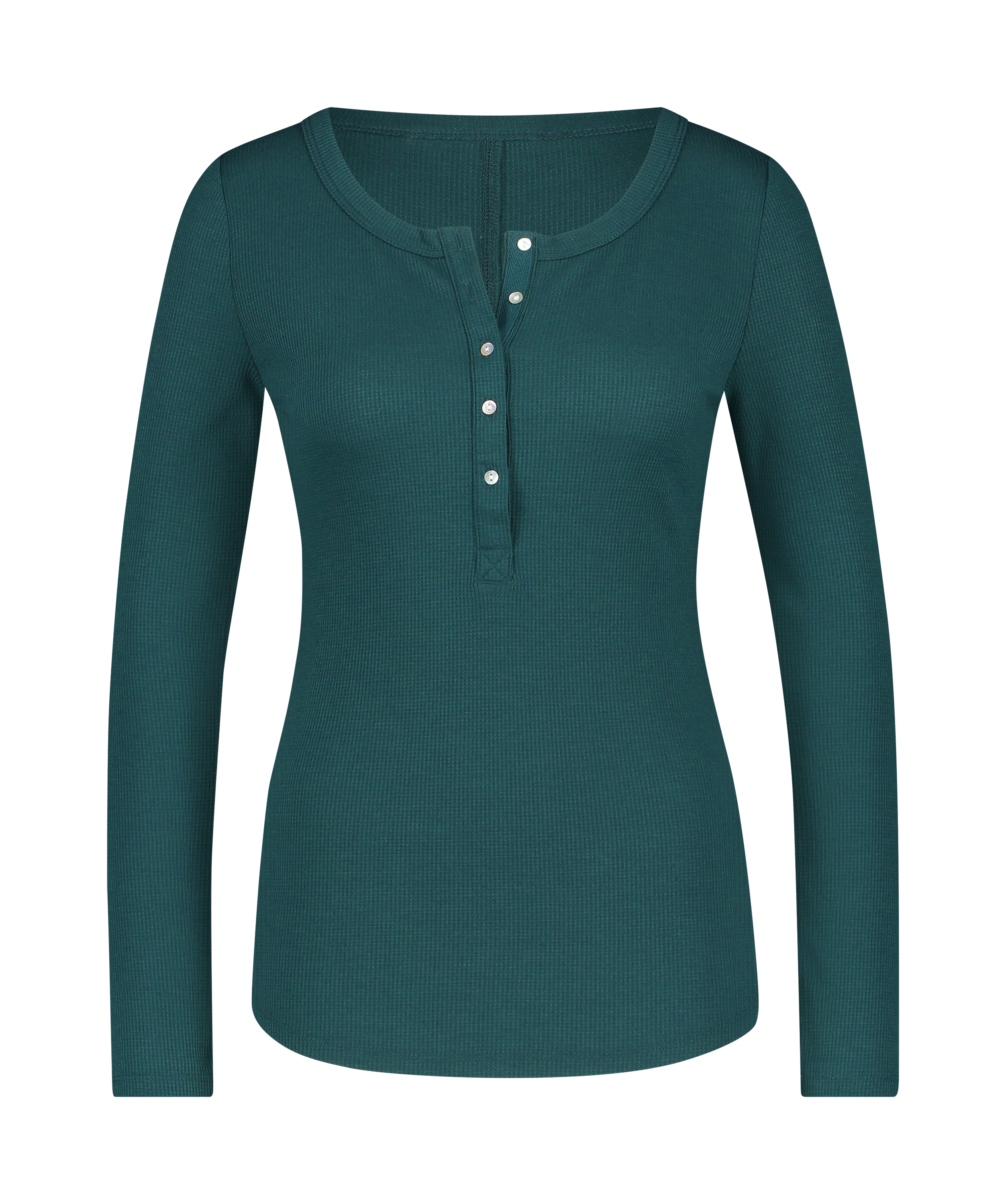 Top piżamowy z długimi rękawami, Niebieski, main