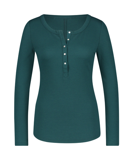 Top piżamowy z długimi rękawami, Niebieski