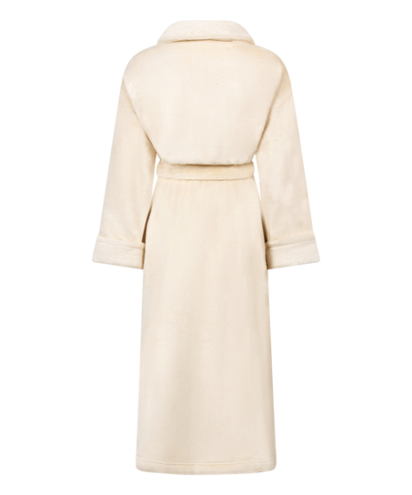 Miękki szlafrok polarowy, Biały