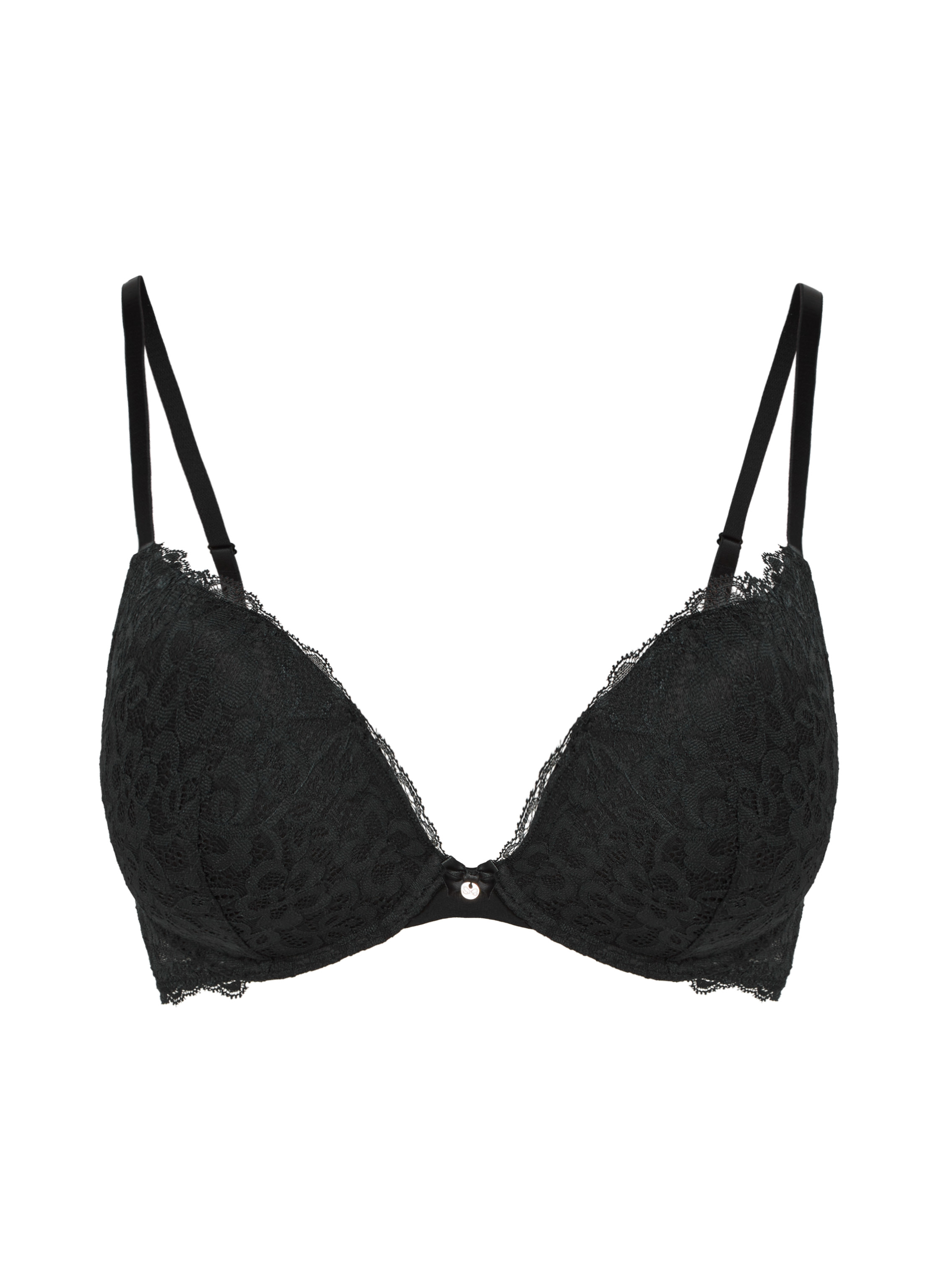 Wyściełany biustonosz push-up z fiszbinami Marine, Czarny, main
