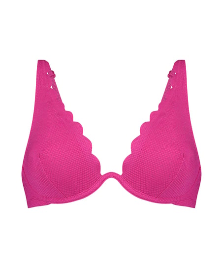 G&oacute;ra od bikini z lureksu w kształcie muszelki, R&oacute;żowy