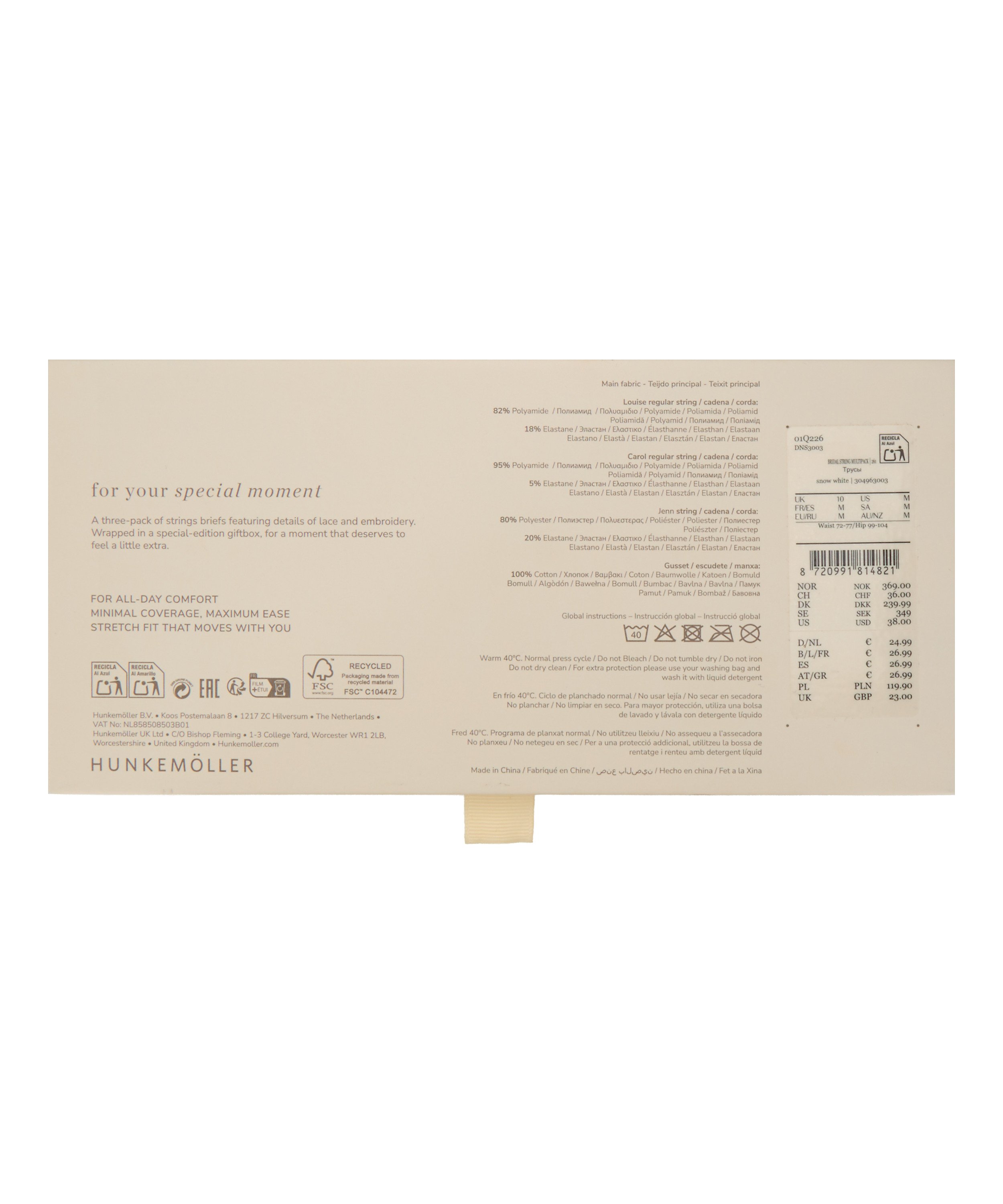 Bridal Stringi Multipack, Biały, main