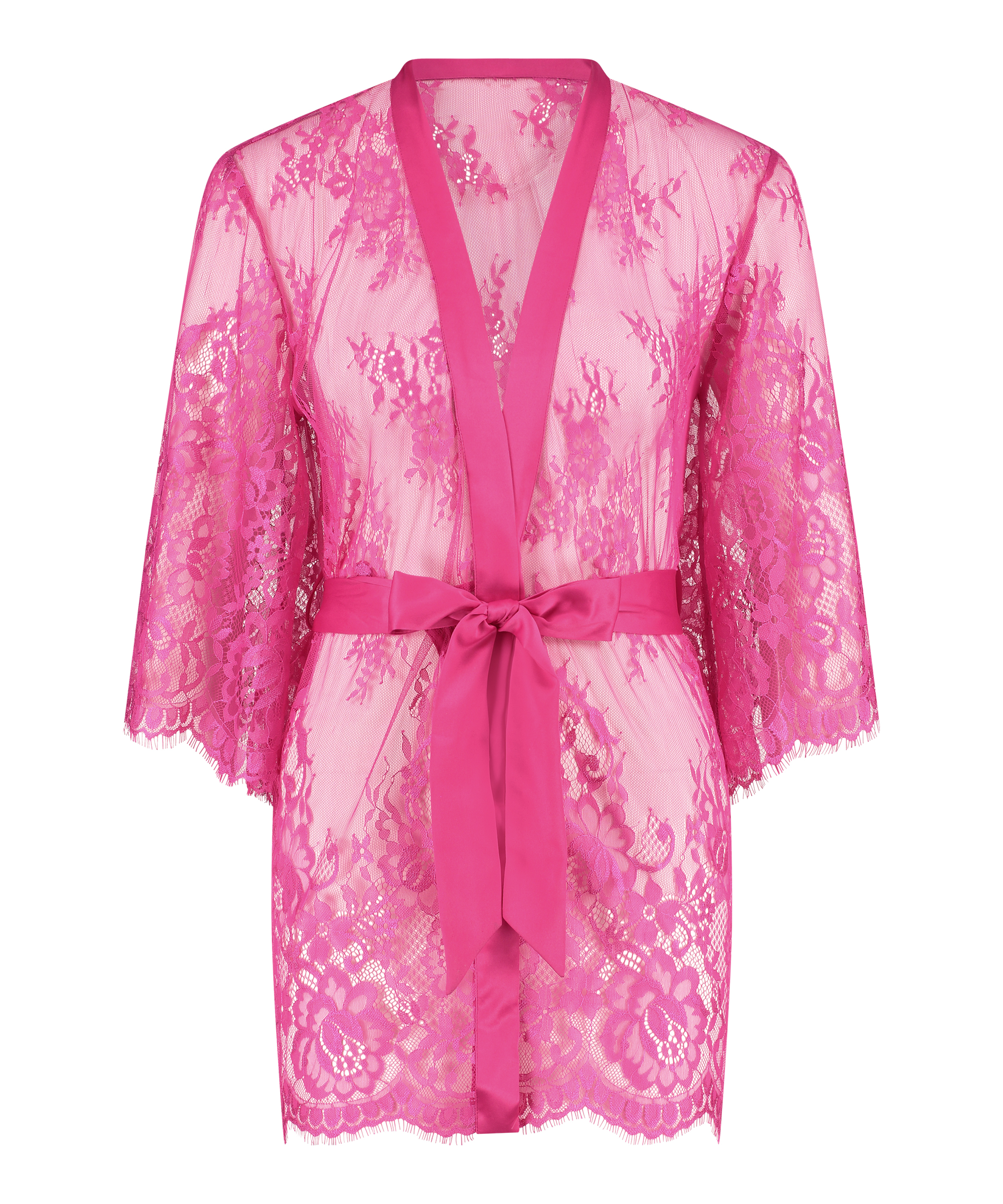 Kimono z koronką Isabelle, R&oacute;żowy, main