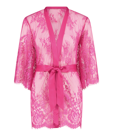 Kimono z koronką Isabelle, R&oacute;żowy