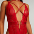 Body z otwartym krokiem Brandy Private, Czerwony