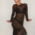 Halka Allover Lace, Czarny