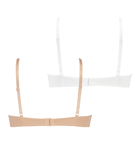 2 sztuki biustonoszy usztywnianych z fiszbinami, Biały