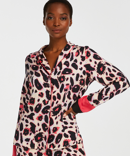 Duckie Long-sleeve Pyjama Jacket, Różowy
