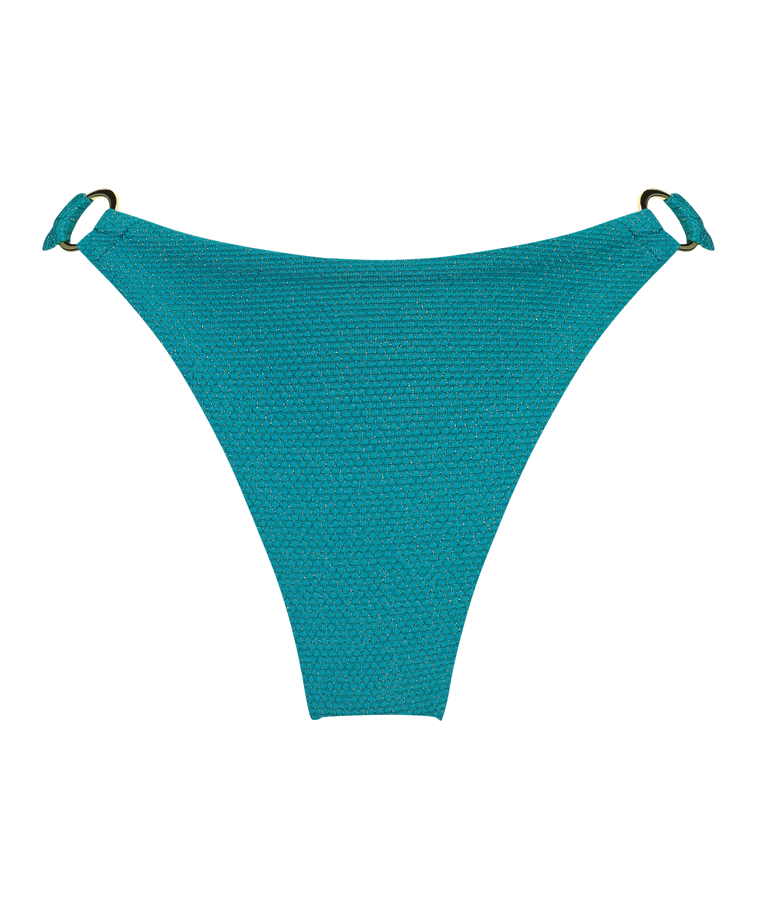 Majtki Bikini Wysoko Krojona Relief, Zielony, main