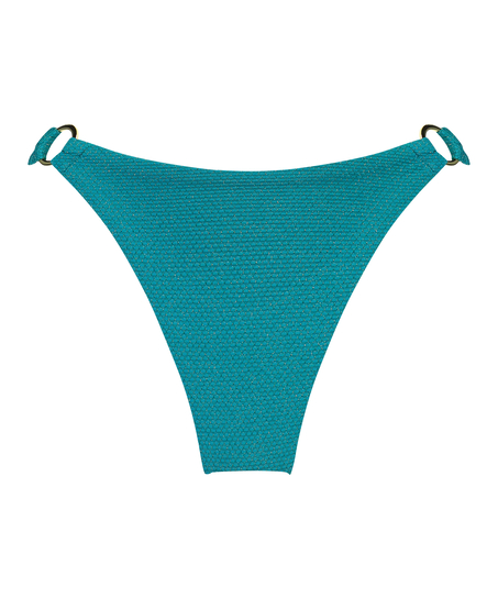 Majtki Bikini Wysoko Krojona Relief, Zielony