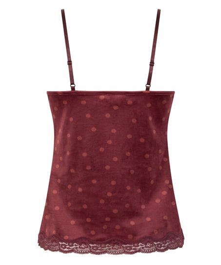 Koszulka piżamowa Velours Scallop Lace, Fioletowy