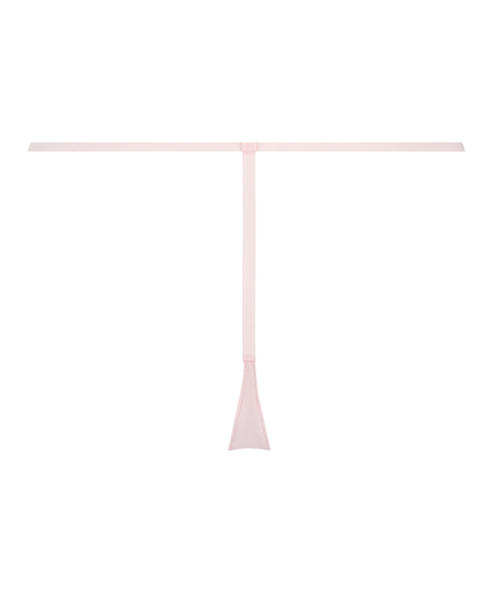 Niewidzialne siateczkowe stringi w paski, R&oacute;żowy