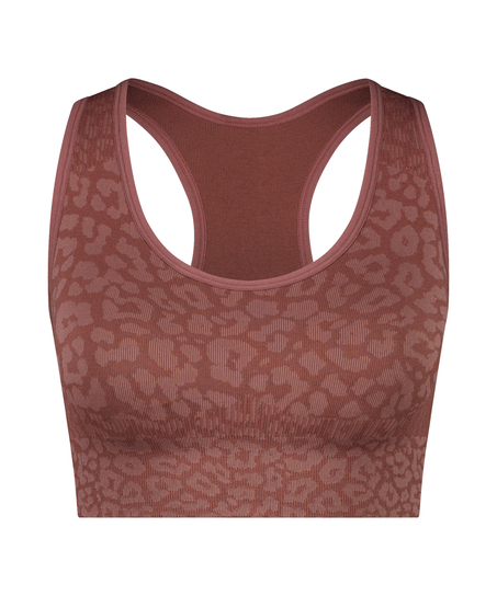 Biustonosz sportowy bezszwowy HKMX Zebra, Różowy