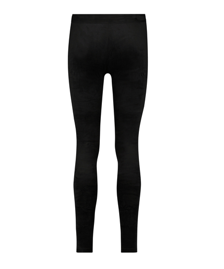 Legginsy welurowe, Czarny