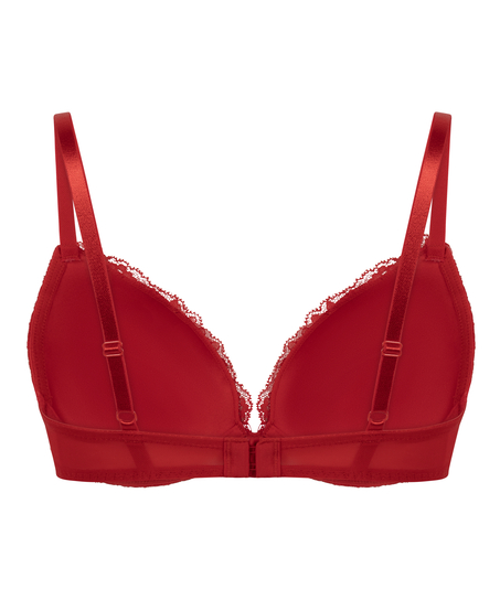 Biustonosz usztywniany push-up z fiszbinami Teddy, Czerwony