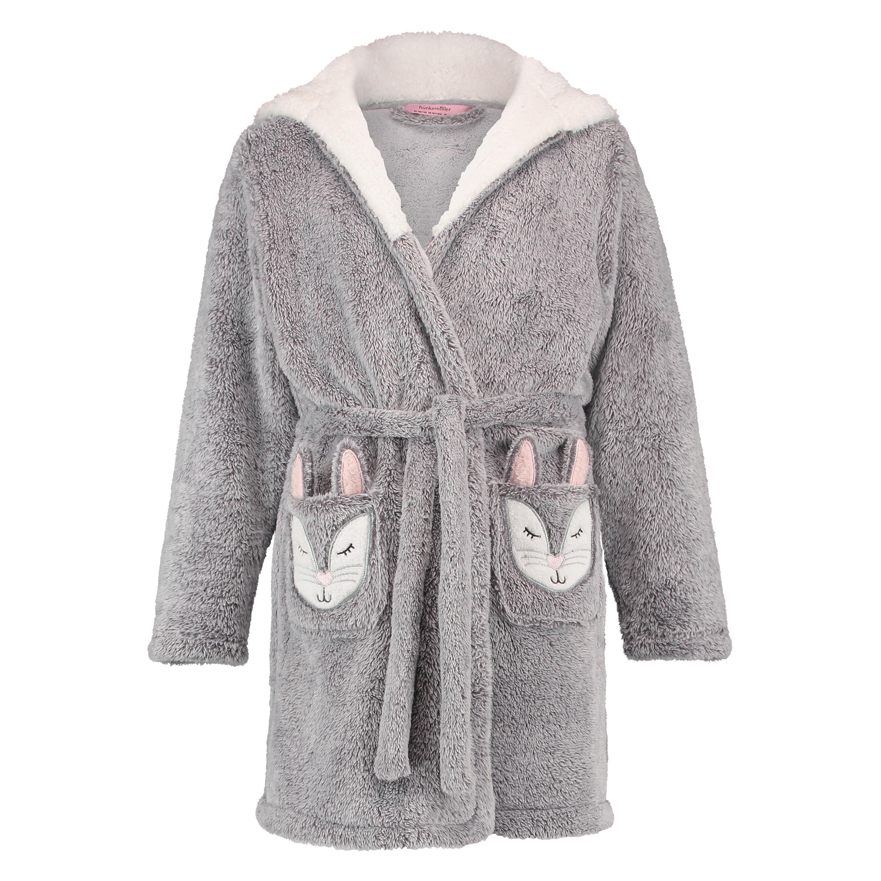 Teens Fleece Bathrobe, Szary, main
