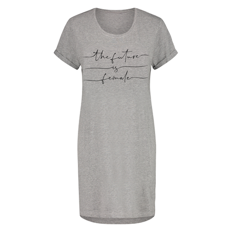 Koszula nocna z okrągłym dekoltem, Szary