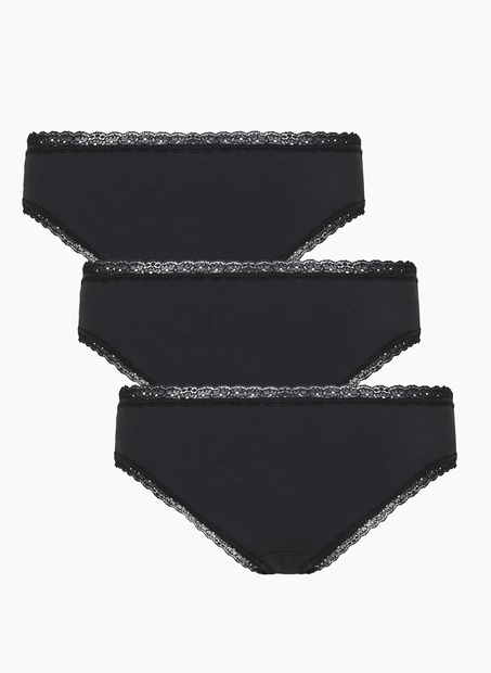 3 pary brazylian&oacute;w bawełnianych Georgia, Czarny