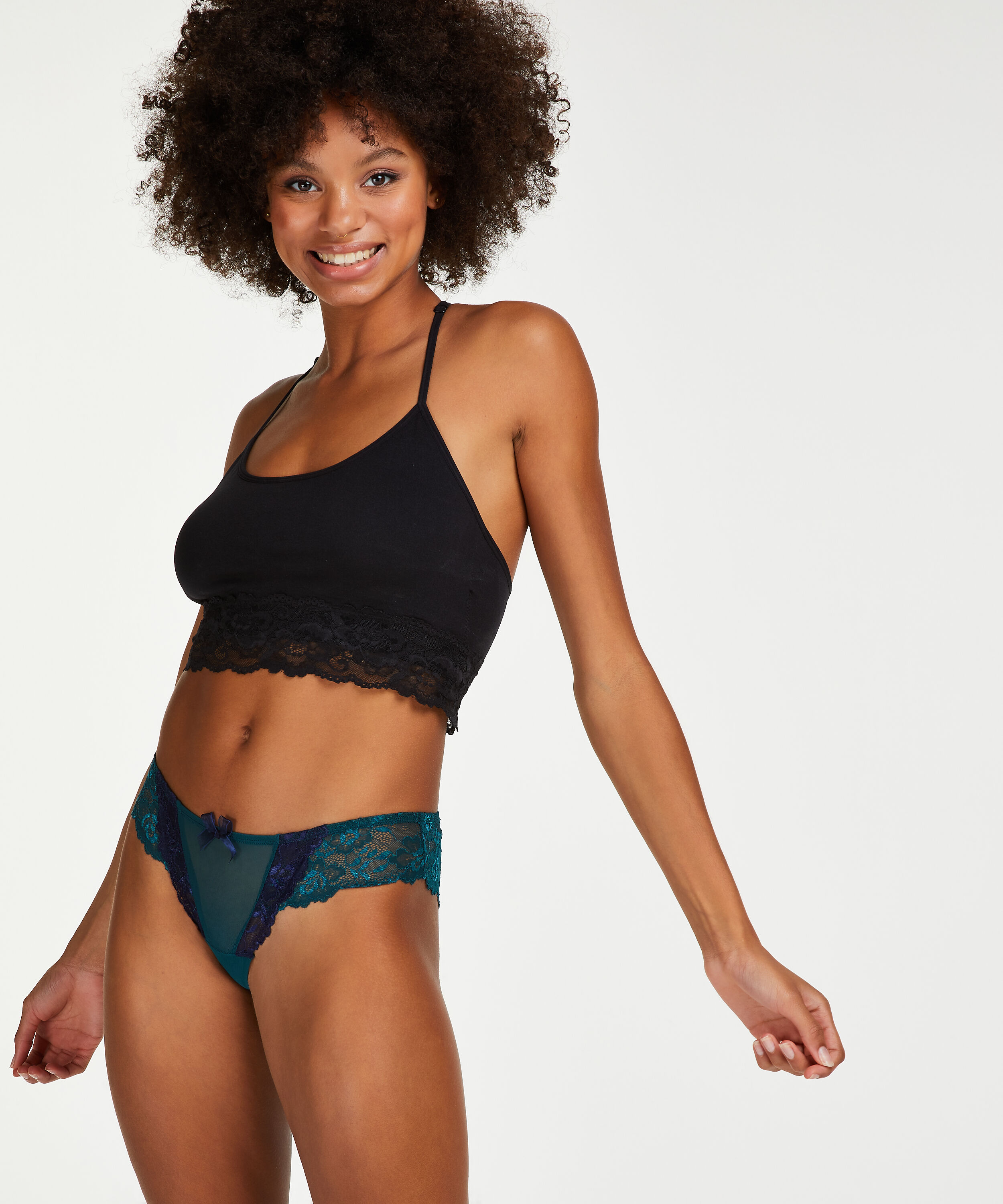 Koronkowe brazyliany Crystal, Niebieski