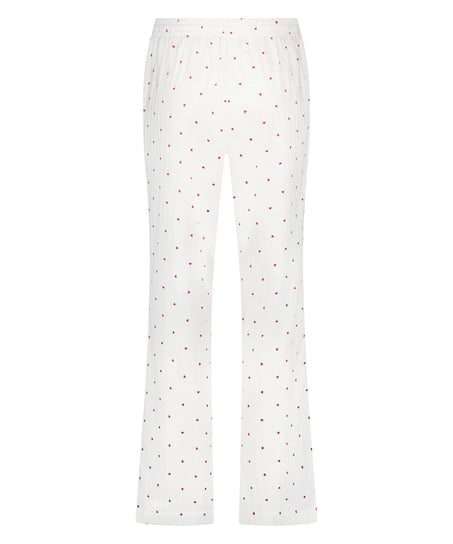 Dżersejowe spodnie Jacquard Hearts, Biały