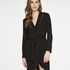 Modal Lace Bathrobe, Czarny
