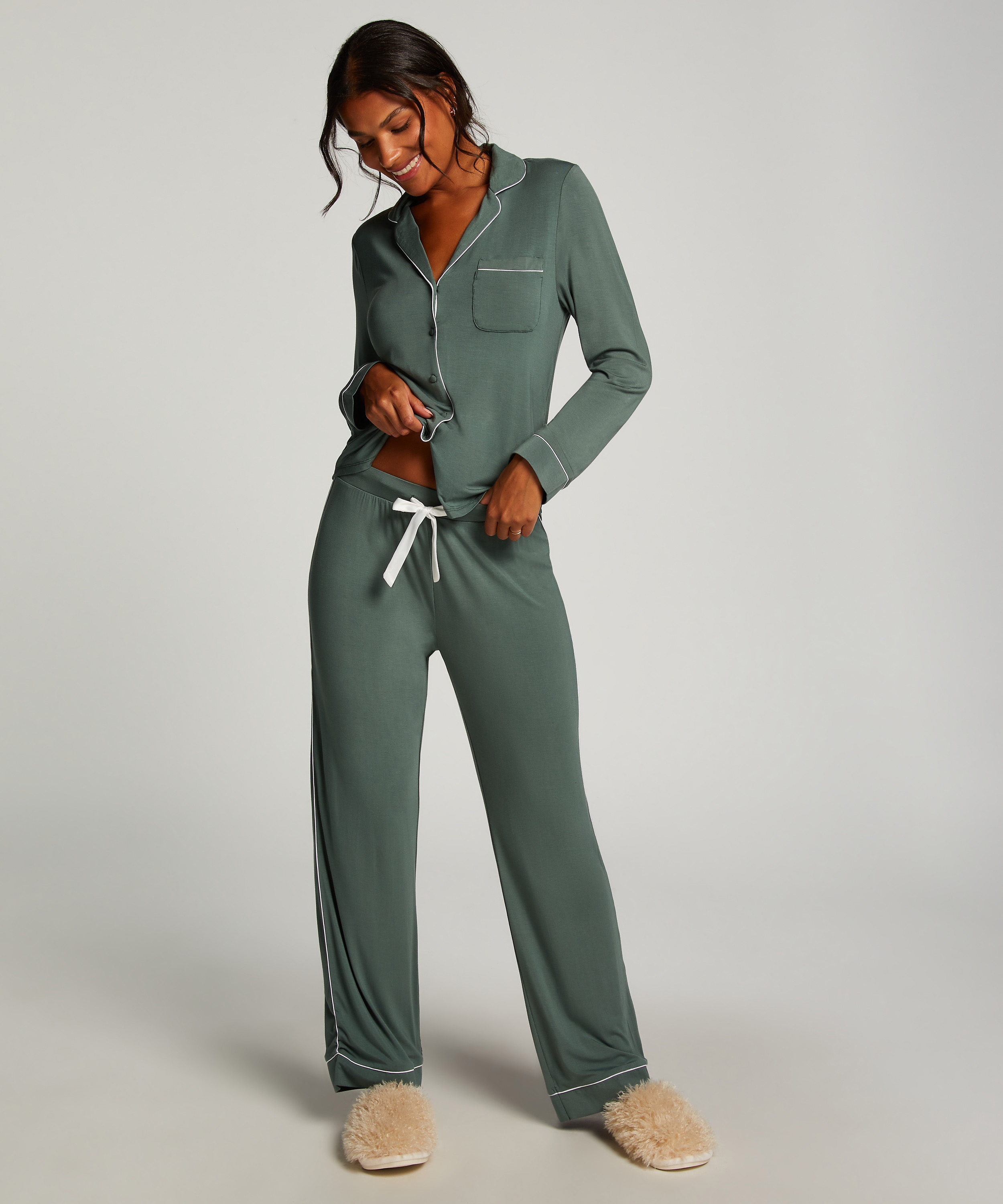 Spodnie Essential z dżerseju, Zielony, main