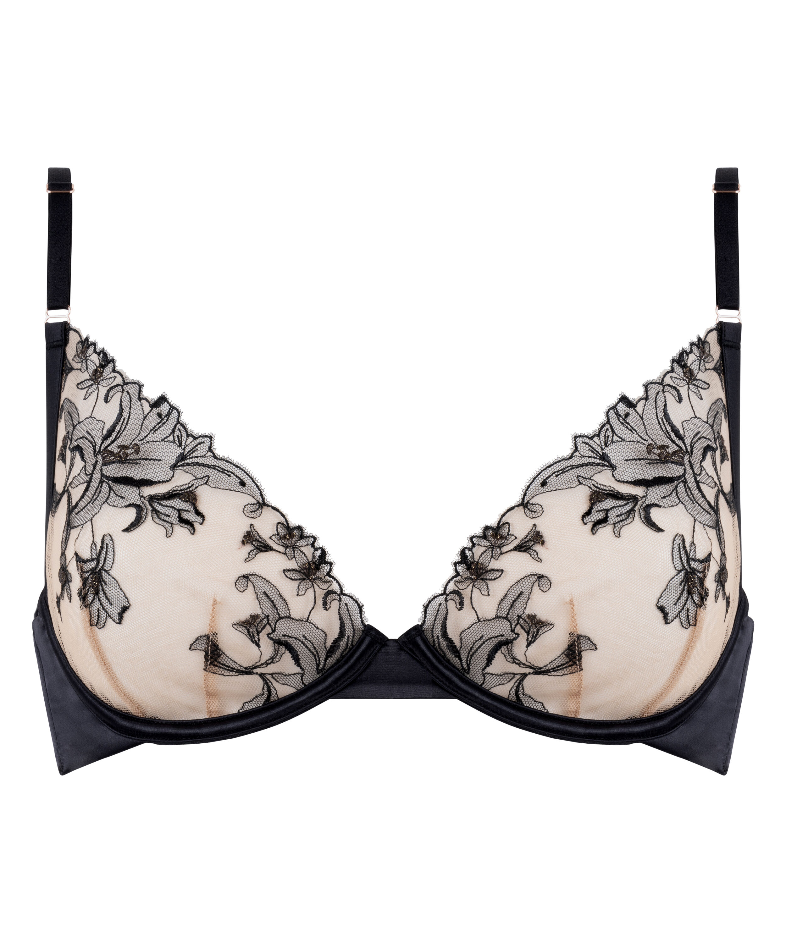 Nieusztywniany biustonosz z fiszbinami Anouk, Czarny