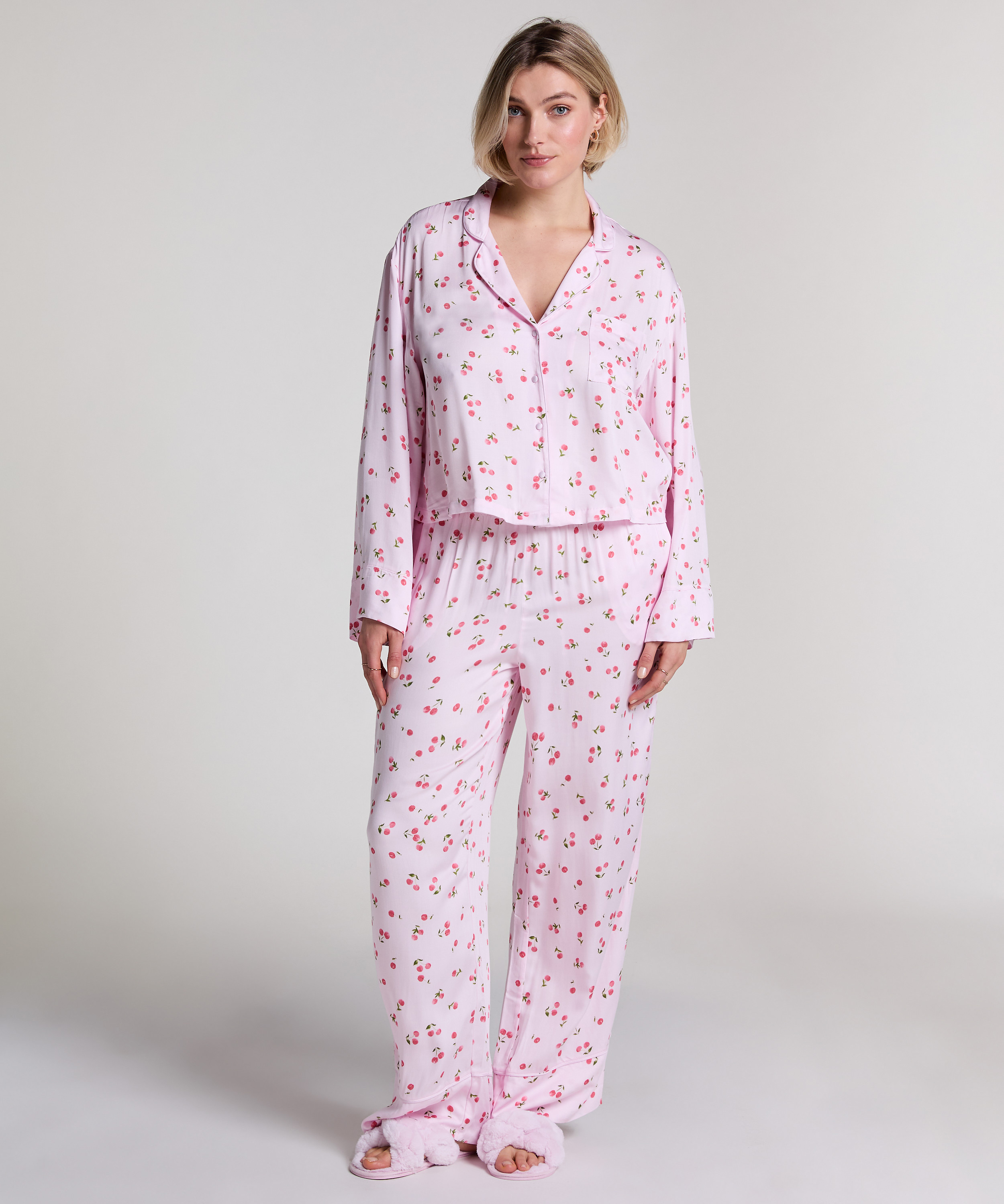 Spodnie z satyny, R&oacute;żowy, main