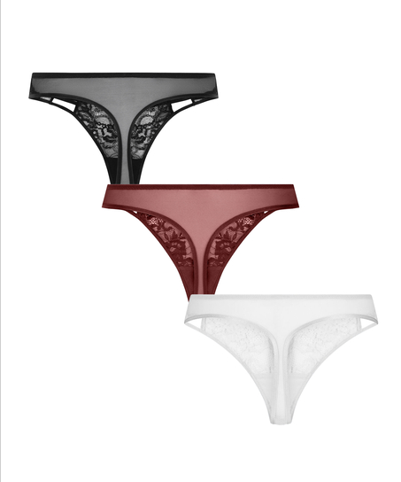 3-pak Stringi Briar, Fioletowy