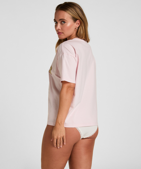 T-shirt z Nadrukiem, R&oacute;żowy