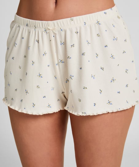 Szorty Piżamowe Daisy, Biały
