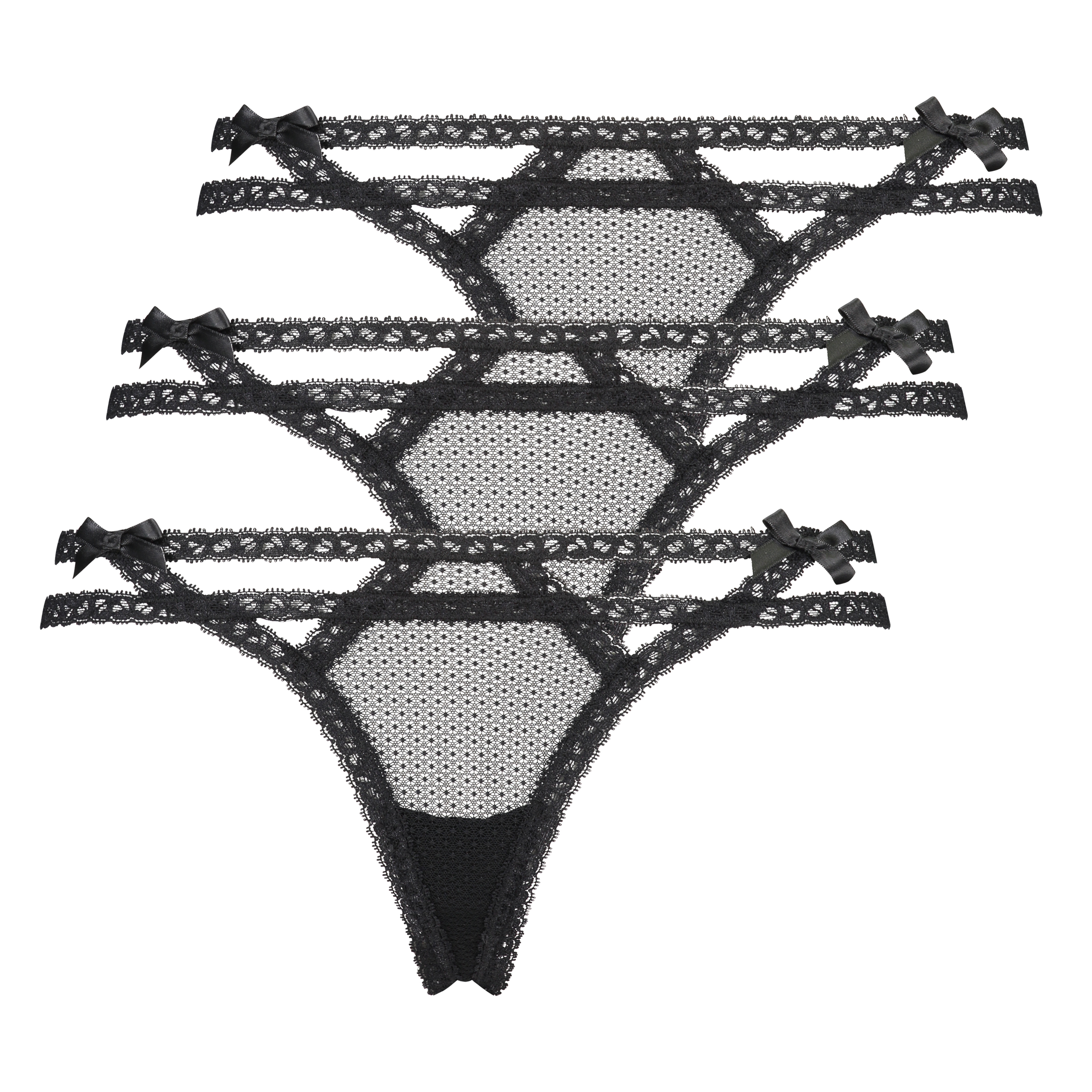 3-pack Itzel string, Czarny, main