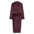 Long Fleece Bathrobe, Czerwony