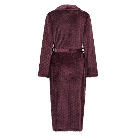 Long Fleece Bathrobe, Czerwony