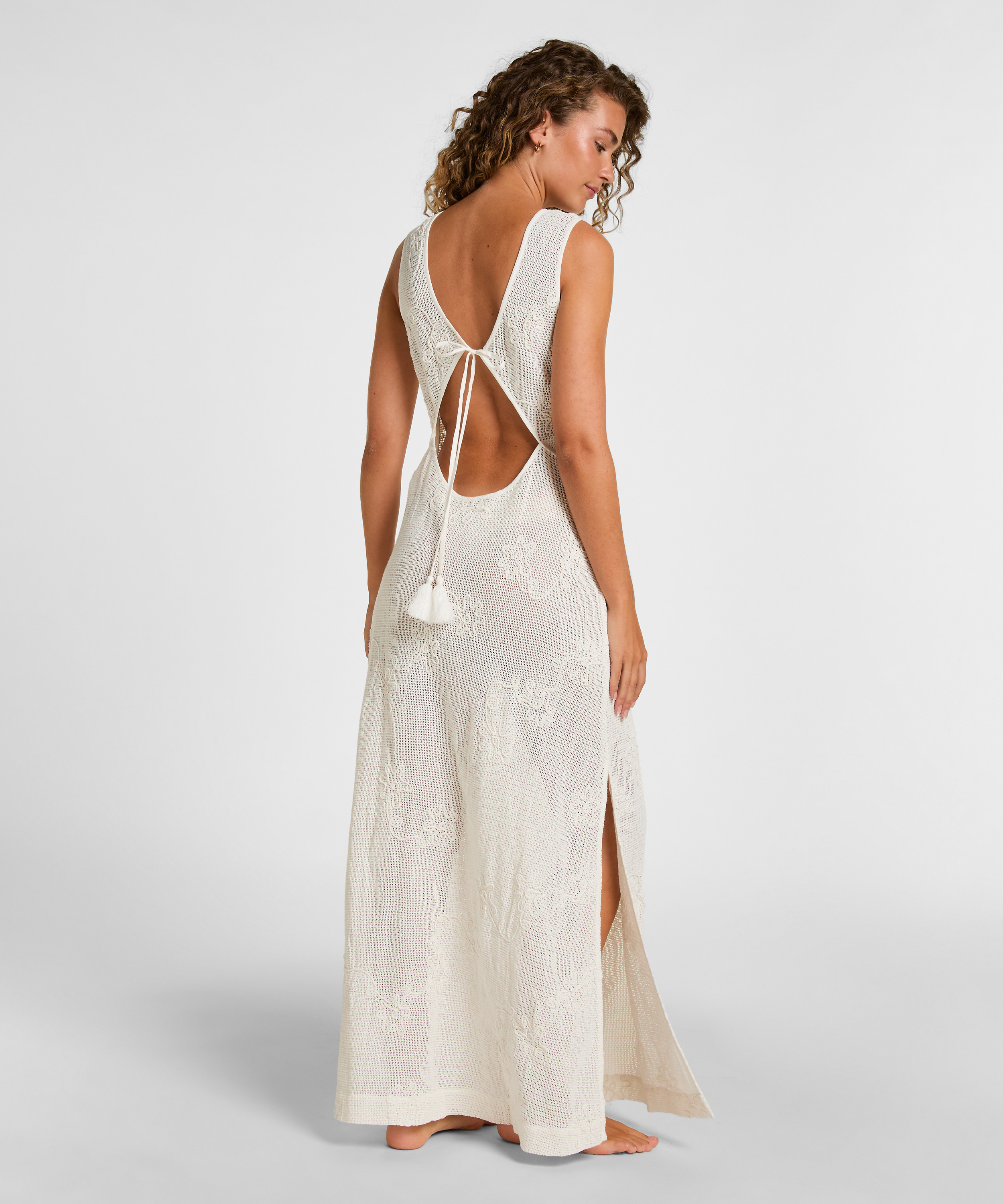 Sukienka Plażowa, Biały, main