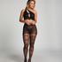 15 Denier Rajstopy Criss Cross Lurex, Czarny