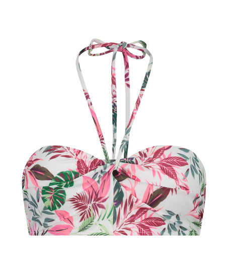 G&oacute;ra bikini na fiszbinach w kształcie Cuba, Biały