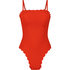 Kostium kąpielowy Bandeau Scallop, Czerwony