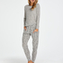 Long jersey pyjama set Gift Set, Szary