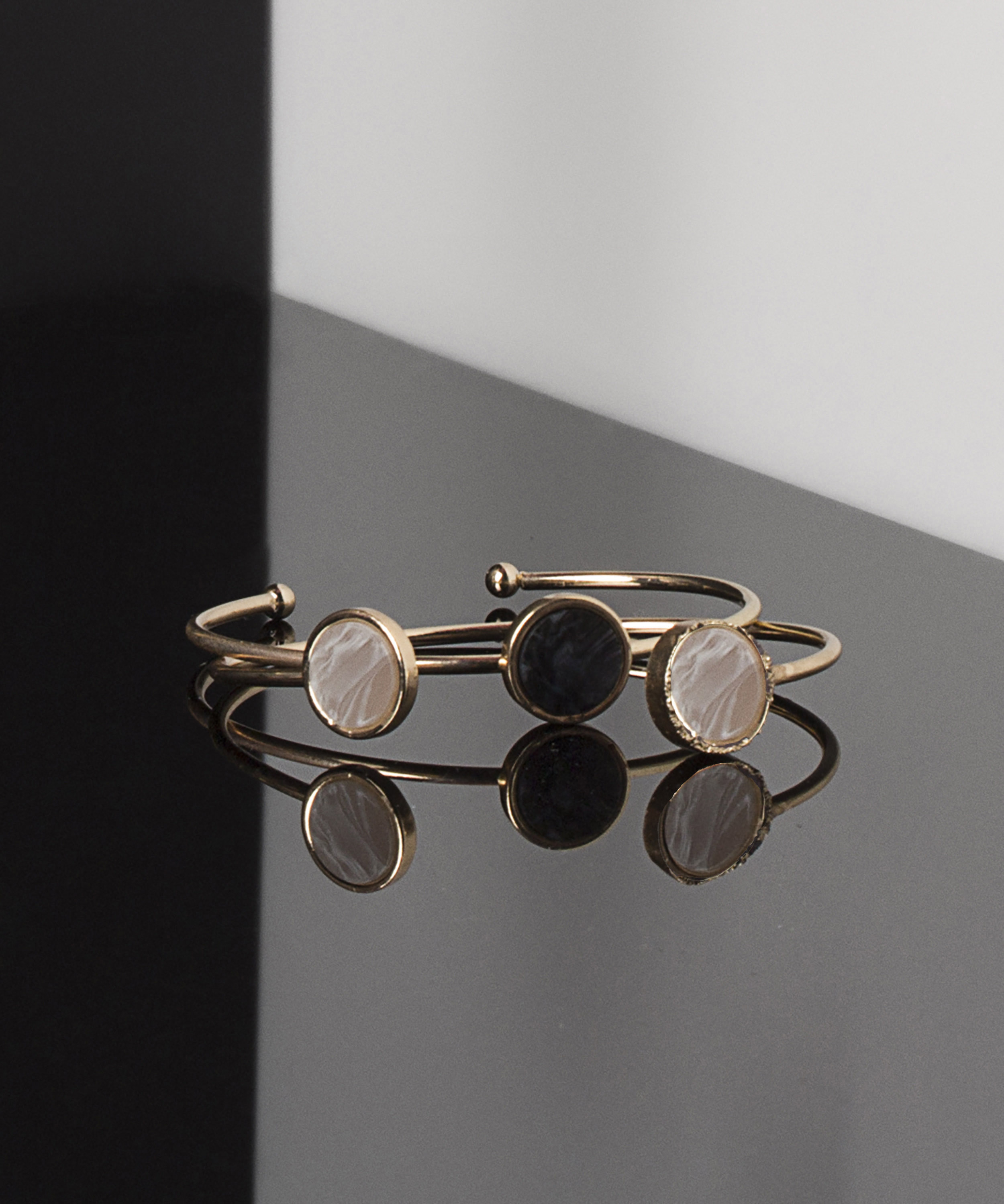 Stone Bracelet Set, Ż&oacute;łty, main