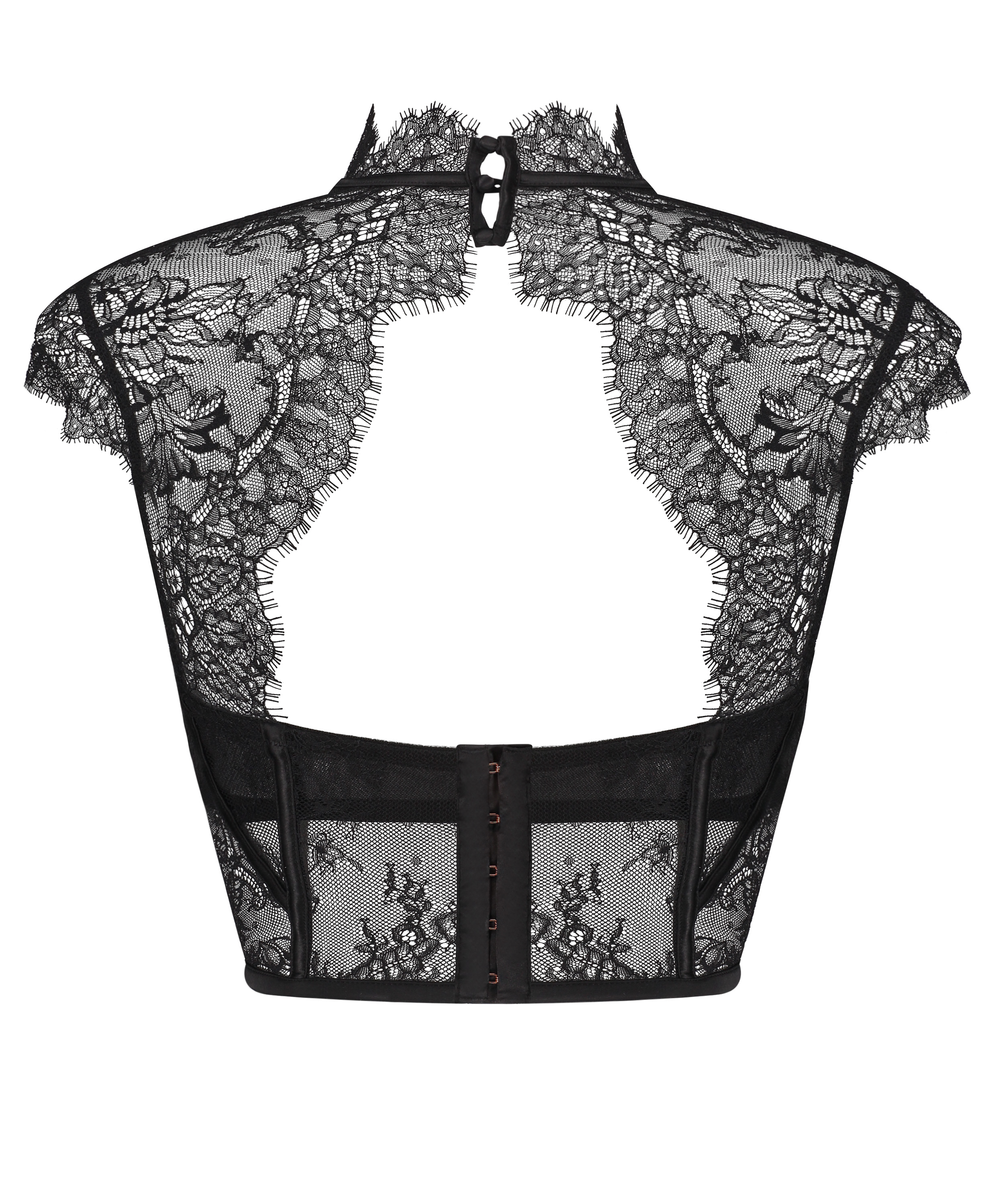 Top z fiszbinami Lace Camille, Czarny, main